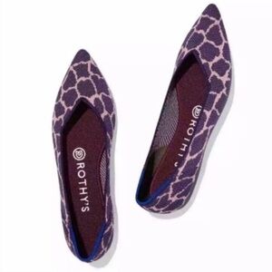 Rothy's Violet Retired Print Giraffe Purple Patterned Flats HTF